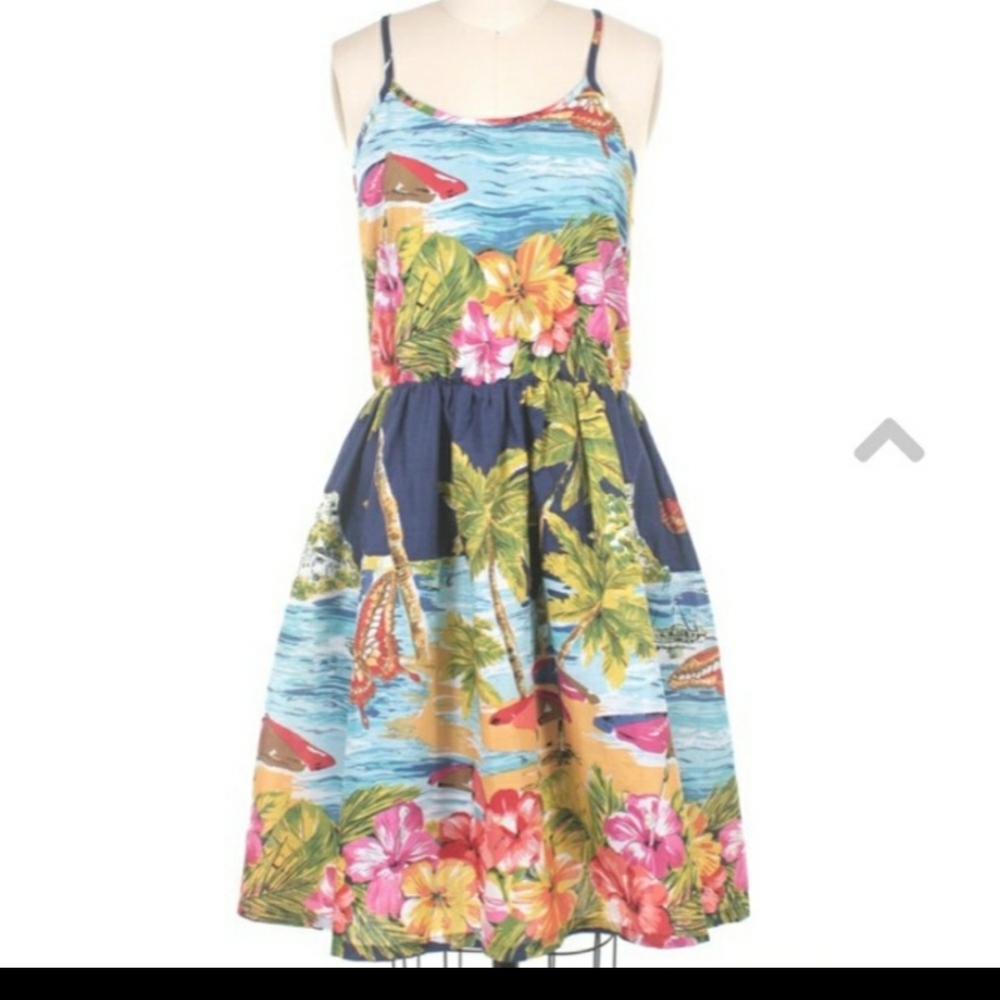 Tropical Floral Print Dress